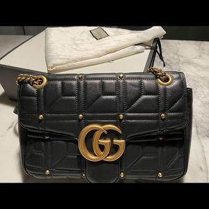 Gucci - Large studded marmont shoulder bag